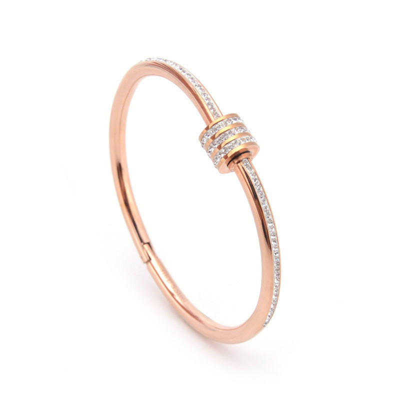 Fashion Diamond-studded Titanium Steel Bracelet Women Fashion Diamond-studded Titanium Steel Bracelet Women